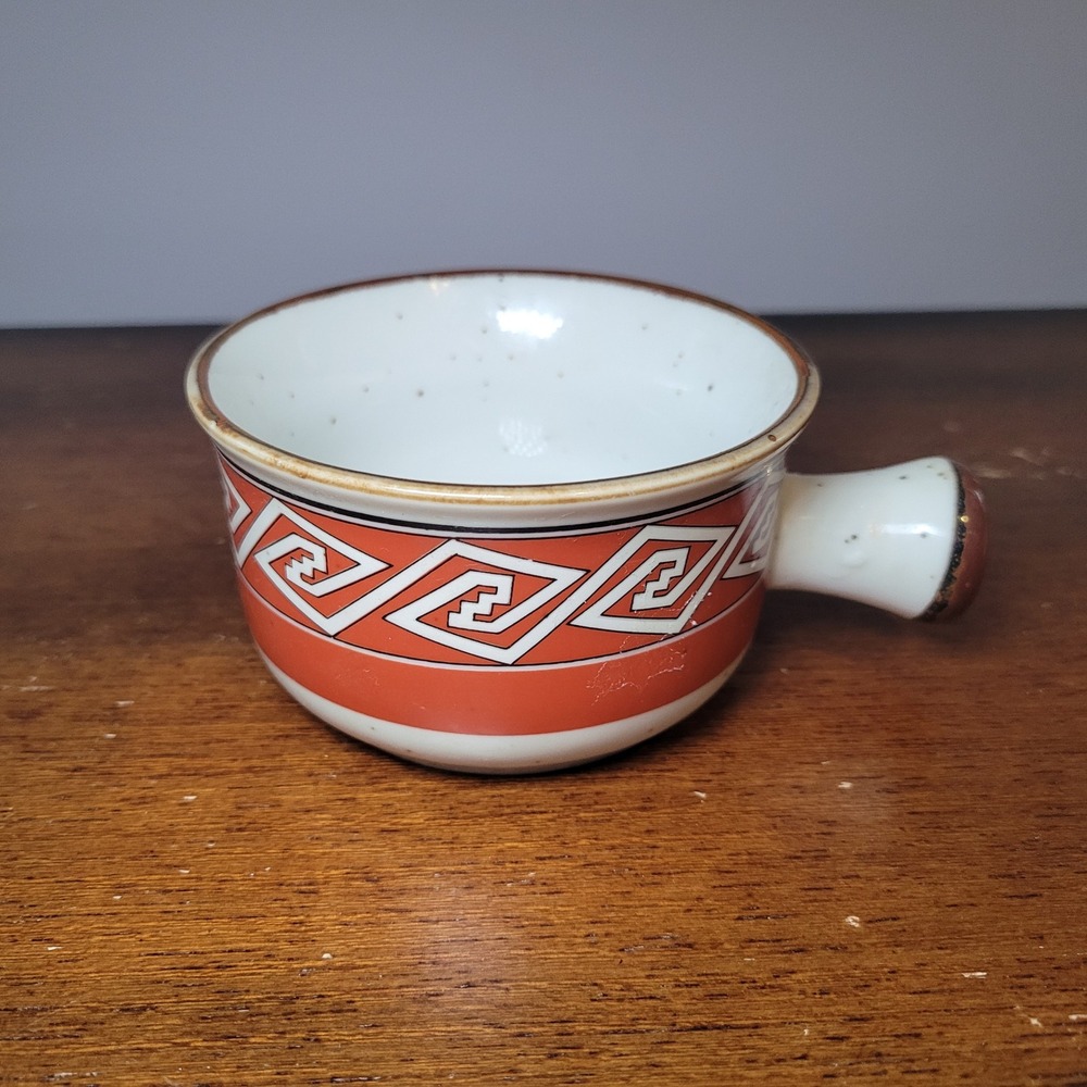 Vintage Enesco 1976 Mesa Mountain Aztec Decor Handled Bowl‎